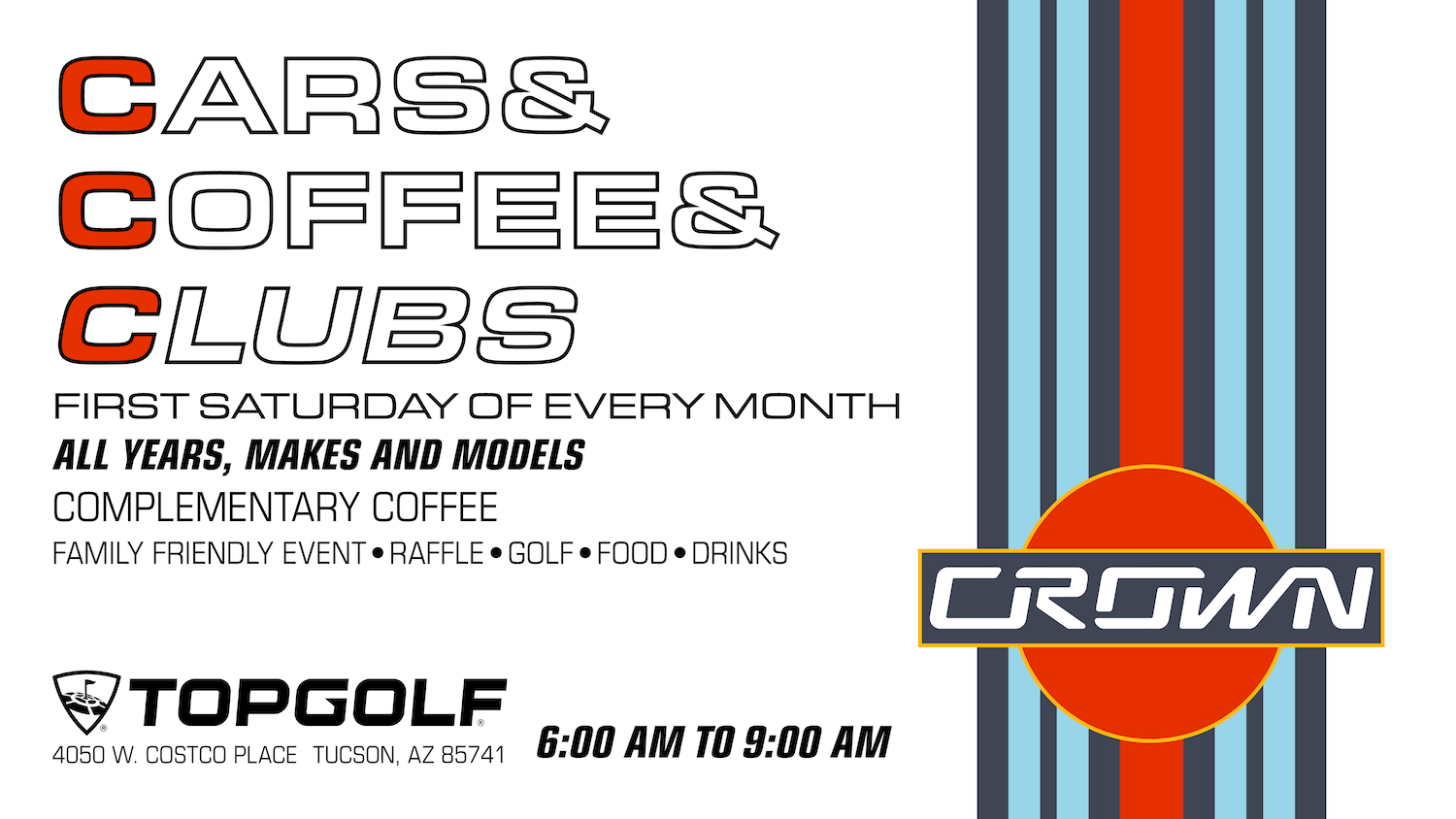 Cars & Coffee & Clubs Topgolf Tucson Arizona