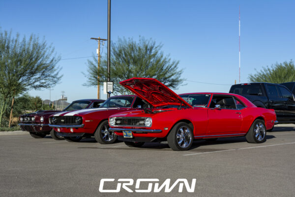 early Camaro and mustang fastback at topgolf tucson