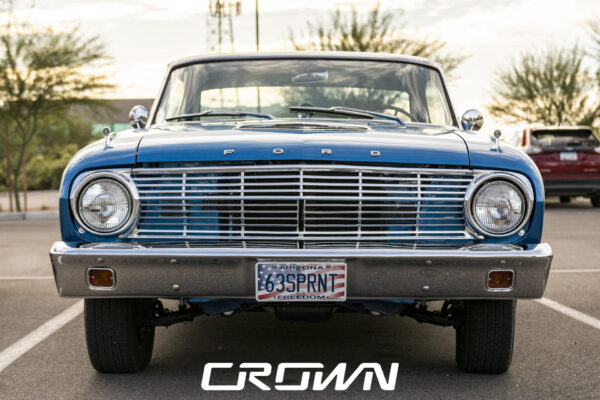 1963 Ford Falcon Sprint, front view showing the factory-style grille and chrome bumper