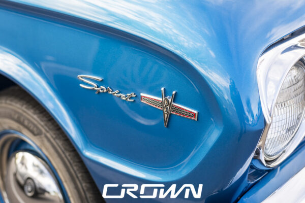 Sprint V8 fender badge on a restored 1963 Ford Falcon Sprint