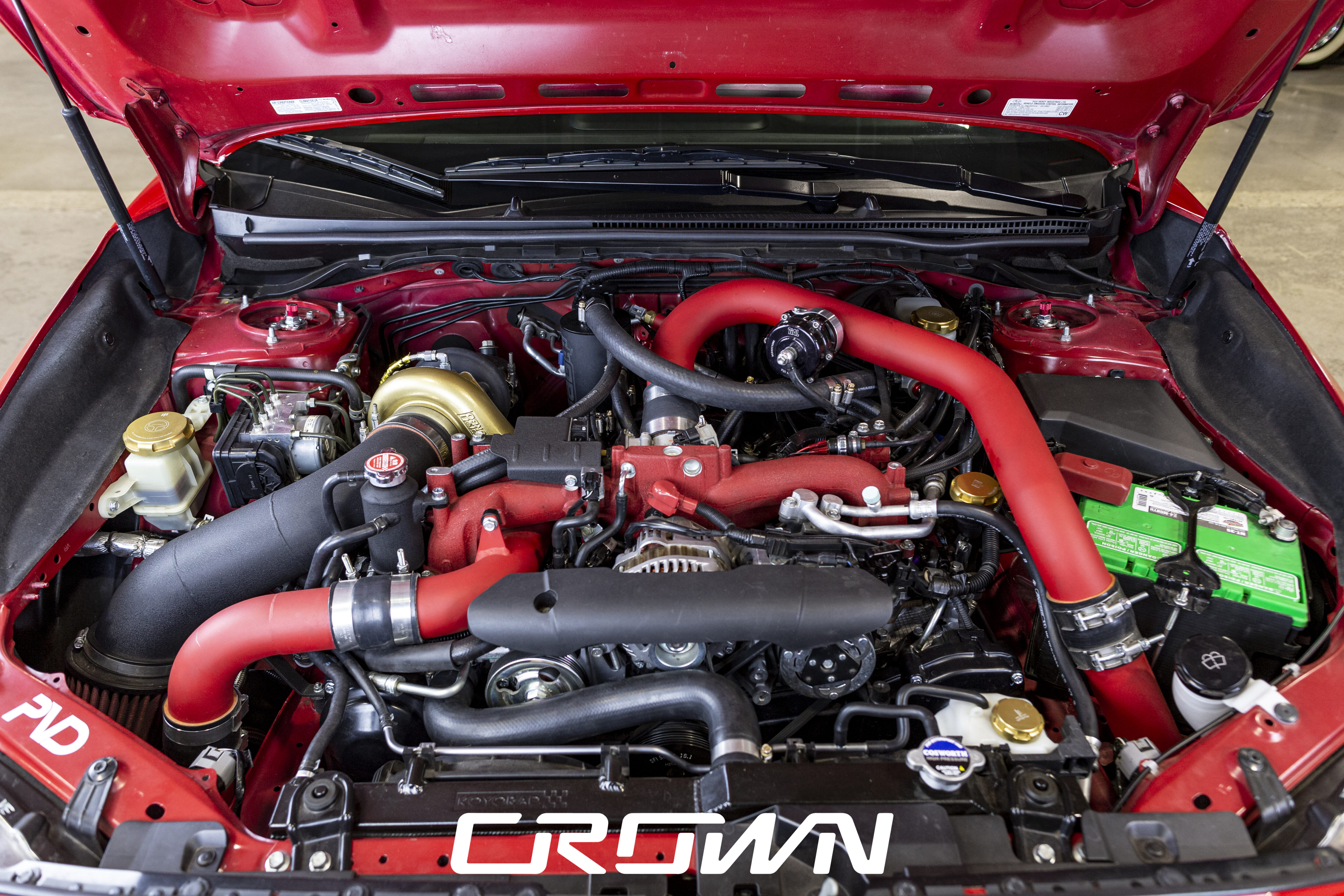 2015 SUBARU STI BIG TURBO RED ENGINE