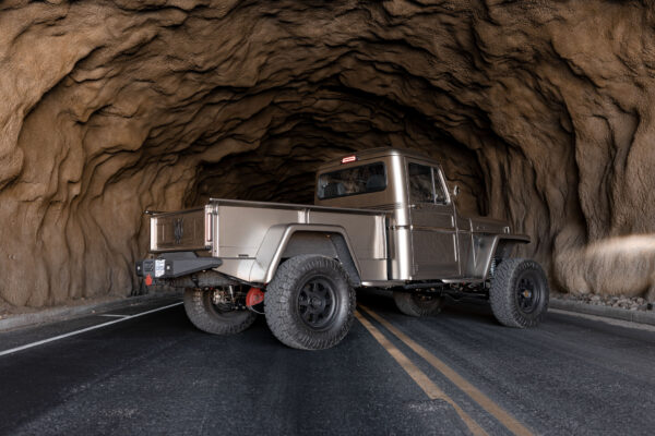 Custom 1961 Willys Jeep Pickup restomod built by Crown Customs in Tucson, Arizona, with restored bodywork, custom interior, 4x4 upgrades, and modern electronics.