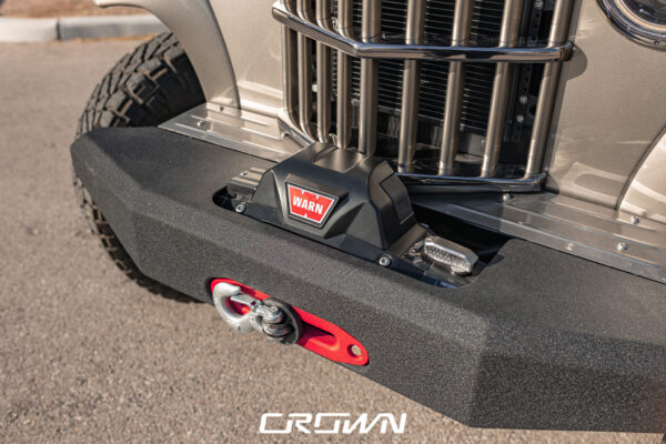 Custom 1961 Willys Jeep Pickup restomod built by Crown Customs in Tucson, Arizona, with restored bodywork, custom interior, 4x4 upgrades, and modern electronics.