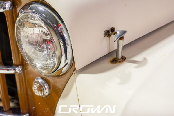 Custom 1961 Willys Jeep Pickup restomod built by Crown Customs in Tucson, Arizona, with restored bodywork, custom interior, 4x4 upgrades, and modern electronics.