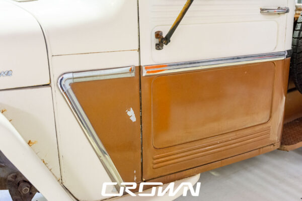 Custom 1961 Willys Jeep Pickup restomod built by Crown Customs in Tucson, Arizona, with restored bodywork, custom interior, 4x4 upgrades, and modern electronics.