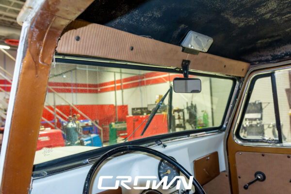 Custom 1961 Willys Jeep Pickup restomod built by Crown Customs in Tucson, Arizona, with restored bodywork, custom interior, 4x4 upgrades, and modern electronics.