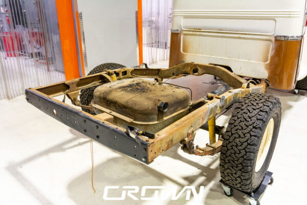 Custom 1961 Willys Jeep Pickup restomod built by Crown Customs in Tucson, Arizona, with restored bodywork, custom interior, 4x4 upgrades, and modern electronics.