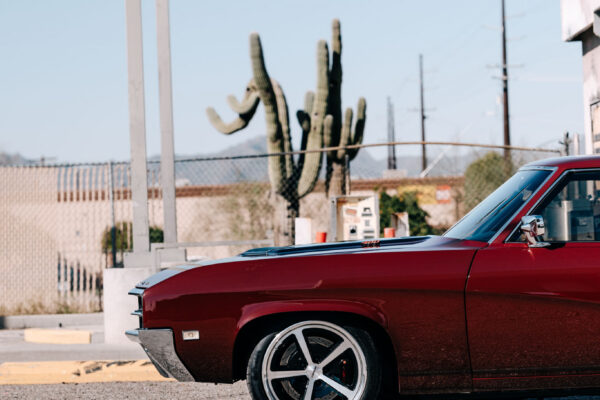 Custom 1969 Buick GS400 restomod built by Crown Customs in Tucson, Arizona, with LS376/480 power, 4L70-E automatic transmission, Forgeline wheels, black stripes, and custom interior work.