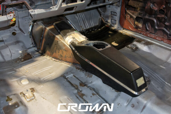 Custom 1969 Buick GS400 restomod built by Crown Customs in Tucson, Arizona, with LS376/480 power, 4L70-E automatic transmission, Forgeline wheels, black stripes, and custom interior work.