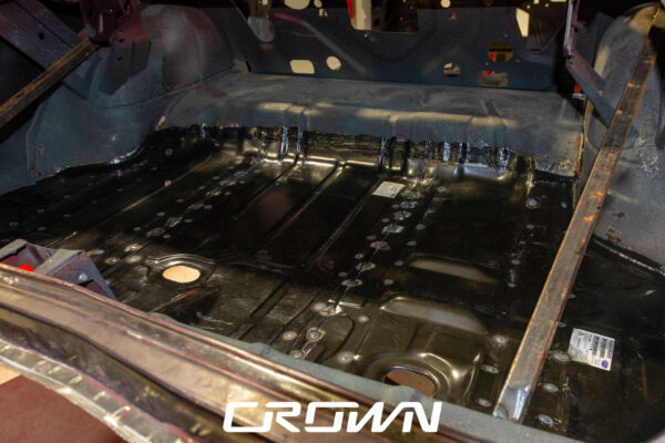 Custom 1969 Buick GS400 restomod built by Crown Customs in Tucson, Arizona, with LS376/480 power, 4L70-E automatic transmission, Forgeline wheels, black stripes, and custom interior work.