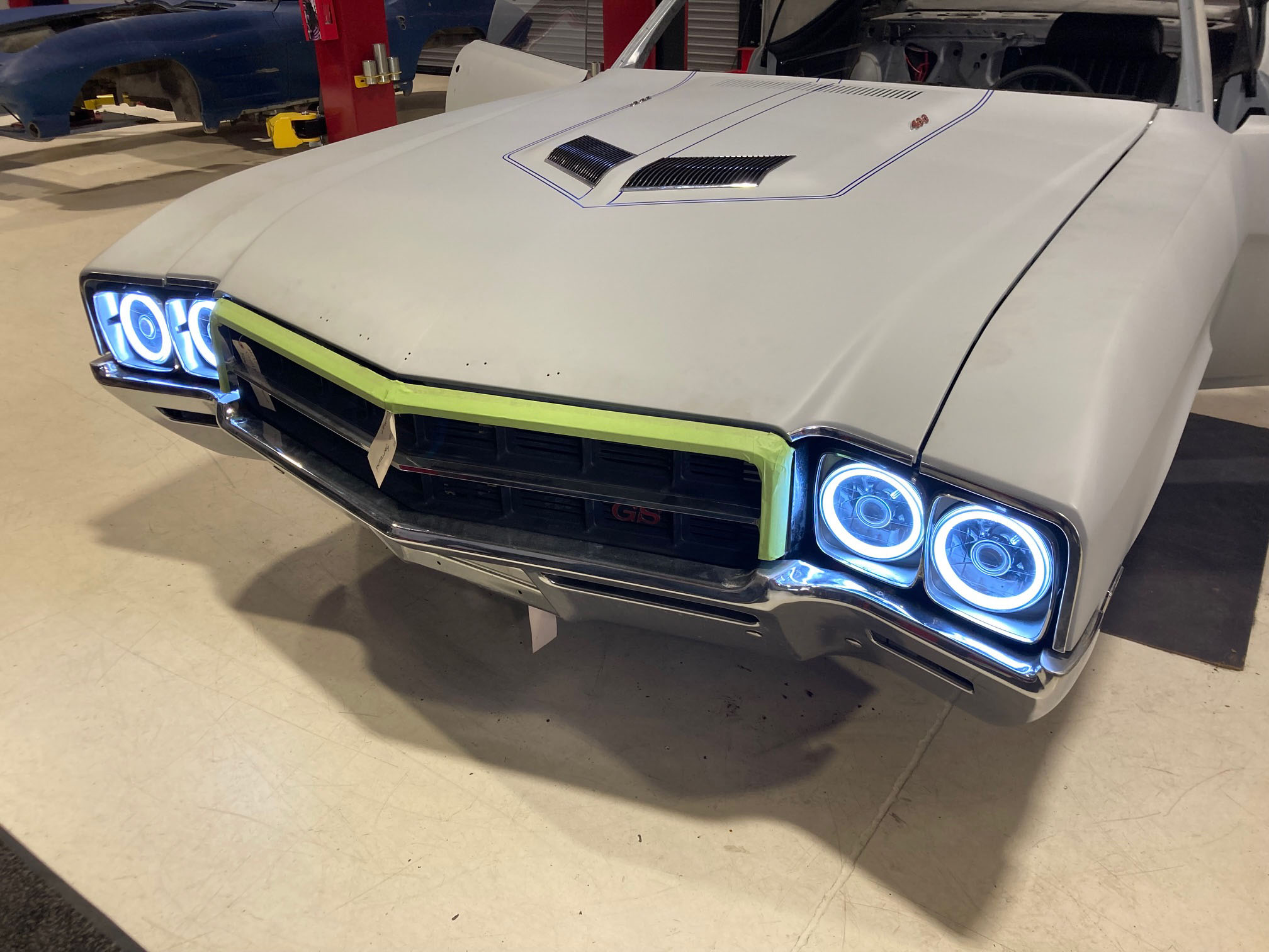 Custom 1969 Buick GS400 driver restomod by Crown Customs Custom 1969 Buick GS400 restomod built by Crown Customs in Tucson, Arizona, with LS376/480 power, 4L70-E automatic transmission, Forgeline wheels, black stripes, and custom interior work.