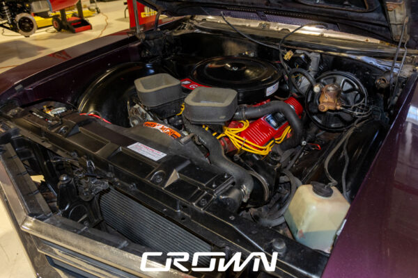Custom 1969 Buick GS400 restomod built by Crown Customs in Tucson, Arizona, with LS376/480 power, 4L70-E automatic transmission, Forgeline wheels, black stripes, and custom interior work.