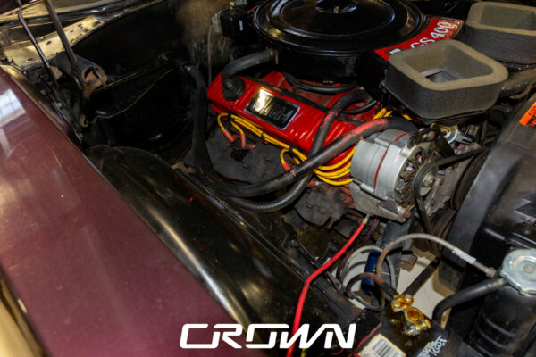 Custom 1969 Buick GS400 restomod built by Crown Customs in Tucson, Arizona, with LS376/480 power, 4L70-E automatic transmission, Forgeline wheels, black stripes, and custom interior work.