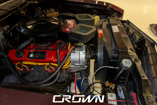 Custom 1969 Buick GS400 restomod built by Crown Customs in Tucson, Arizona, with LS376/480 power, 4L70-E automatic transmission, Forgeline wheels, black stripes, and custom interior work.