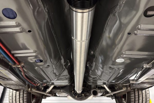Interior and systems integration work on the 1965 Ford Mustang Fastback twin turbo custom build at Crown Customs