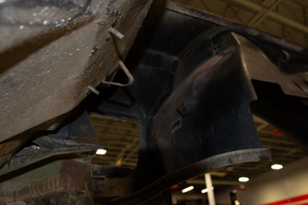 The 1970 Chevrolet Corvette body separated from its frame during a frame-off restoration at Crown Customs