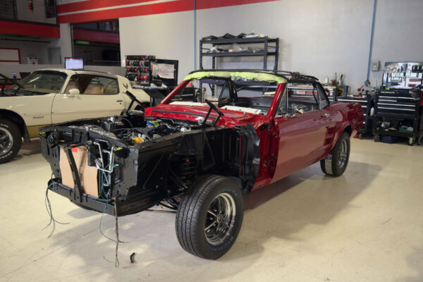Fully restored 1967 Ford Mustang Convertible by Crown Concepts, featuring complete restoration work, classic Mustang convertible styling, detailed exterior finish, restored interior, and presentation-ready vehicle photography.