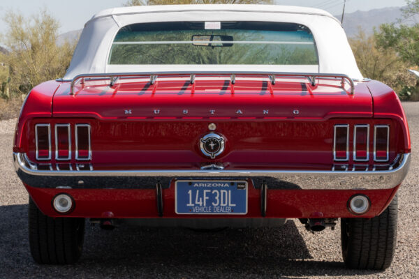 Fully restored 1967 Ford Mustang Convertible by Crown Concepts, featuring complete restoration work, classic Mustang convertible styling, detailed exterior finish, restored interior, and presentation-ready vehicle photography.