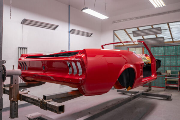 Fully restored 1967 Ford Mustang Convertible by Crown Concepts, featuring complete restoration work, classic Mustang convertible styling, detailed exterior finish, restored interior, and presentation-ready vehicle photography.