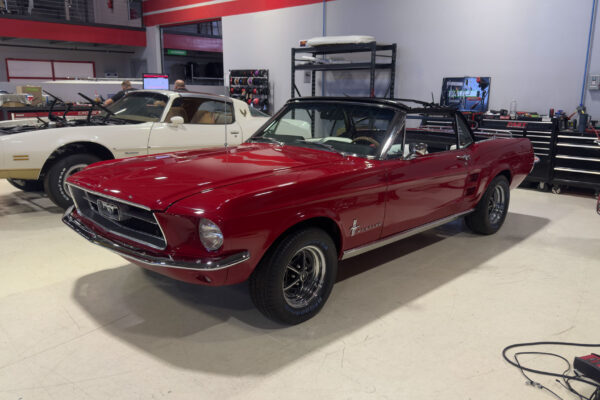 Fully restored 1967 Ford Mustang Convertible by Crown Concepts, featuring complete restoration work, classic Mustang convertible styling, detailed exterior finish, restored interior, and presentation-ready vehicle photography.