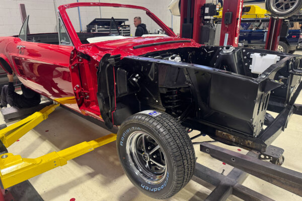 Fully restored 1967 Ford Mustang Convertible by Crown Concepts, featuring complete restoration work, classic Mustang convertible styling, detailed exterior finish, restored interior, and presentation-ready vehicle photography.