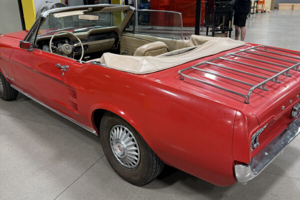 Fully restored 1967 Ford Mustang Convertible by Crown Concepts, featuring complete restoration work, classic Mustang convertible styling, detailed exterior finish, restored interior, and presentation-ready vehicle photography.