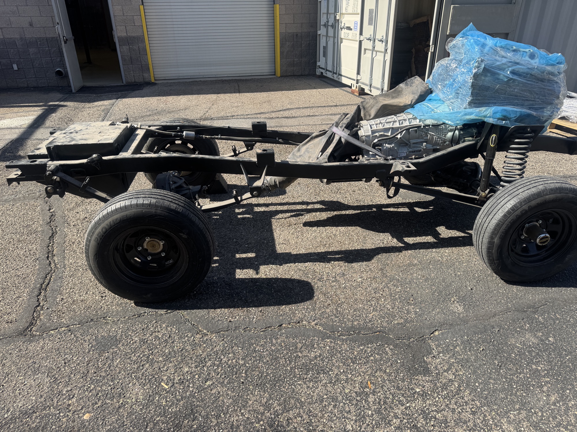 1968 Ford Bronco Coyote resto-mod in build at Crown Customs in Tucson, Arizona