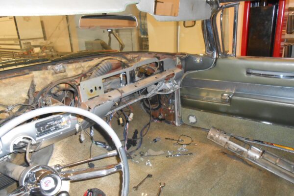 1960 Cadillac Coupe deVille convertible restomod in progress at Crown Customs, 502 big-block build