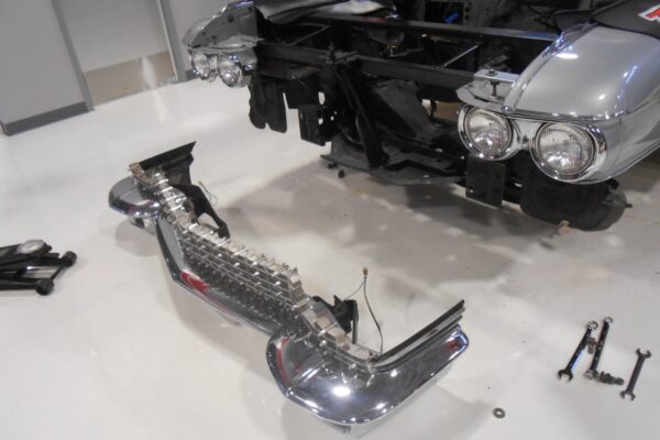 1960 Cadillac Coupe deVille convertible restomod in progress at Crown Customs, 502 big-block build