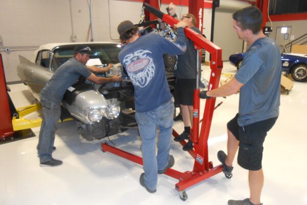 1960 Cadillac Coupe deVille convertible restomod in progress at Crown Customs, 502 big-block build