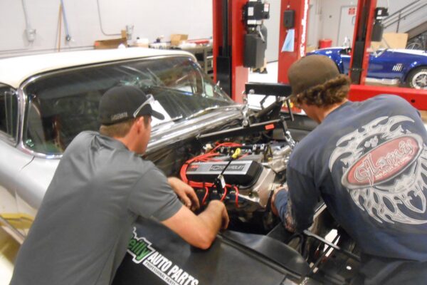 1960 Cadillac Coupe deVille convertible restomod in progress at Crown Customs, 502 big-block build