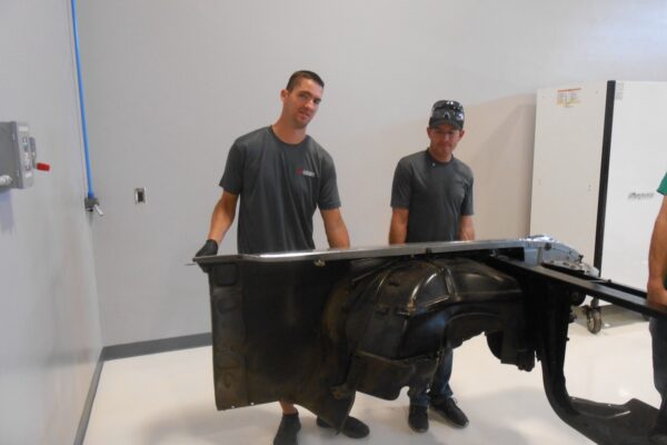 1960 Cadillac Coupe deVille convertible restomod in progress at Crown Customs, 502 big-block build