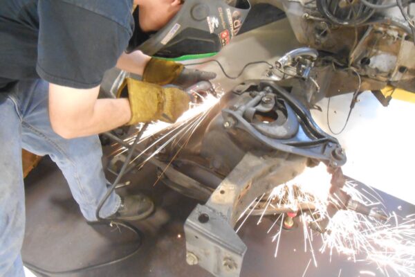 1960 Cadillac Coupe deVille convertible restomod in progress at Crown Customs, 502 big-block build