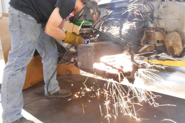 1960 Cadillac Coupe deVille convertible restomod in progress at Crown Customs, 502 big-block build