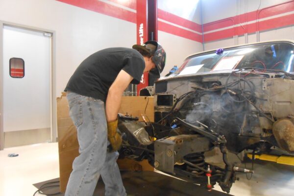 1960 Cadillac Coupe deVille convertible restomod in progress at Crown Customs, 502 big-block build