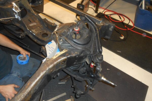 1960 Cadillac Coupe deVille convertible restomod in progress at Crown Customs, 502 big-block build