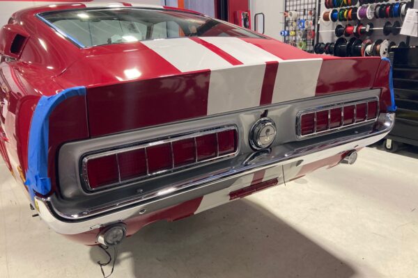 1968 Shelby GT500 Fastback during its resto-mod build at Crown Customs in Tucson, Arizona