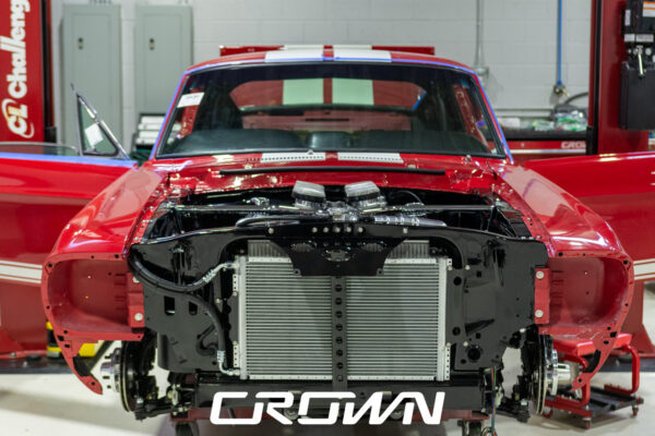 1968 Shelby GT500 Fastback by Crown Customs, finished in Candy Apple Red with Le Mans stripes