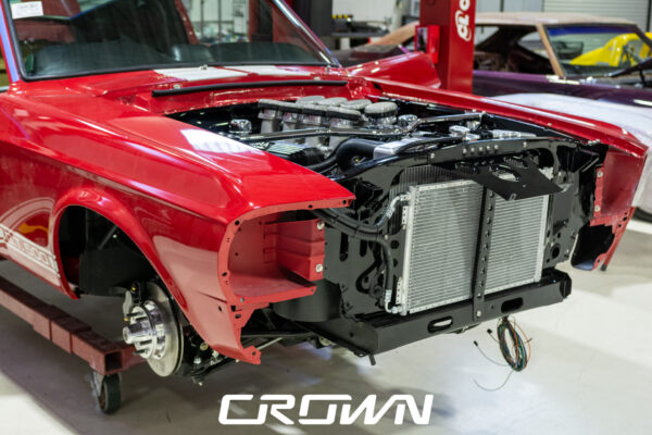 1968 Shelby GT500 Fastback by Crown Customs, finished in Candy Apple Red with Le Mans stripes