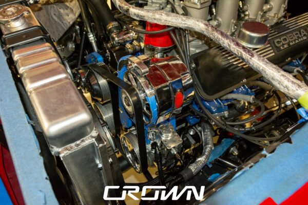 1968 Shelby GT500 Fastback by Crown Customs, finished in Candy Apple Red with Le Mans stripes