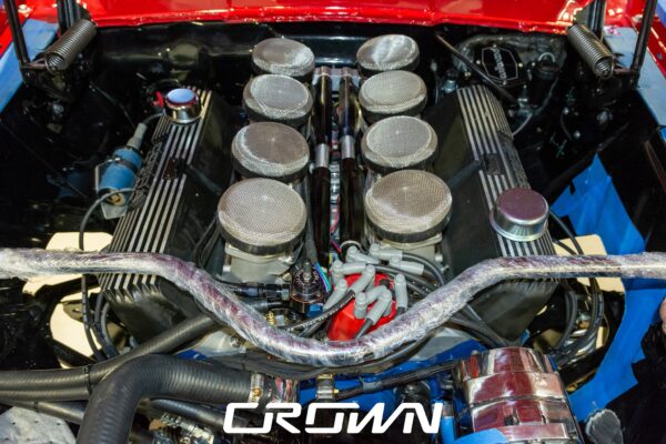 1968 Shelby GT500 Fastback by Crown Customs, finished in Candy Apple Red with Le Mans stripes