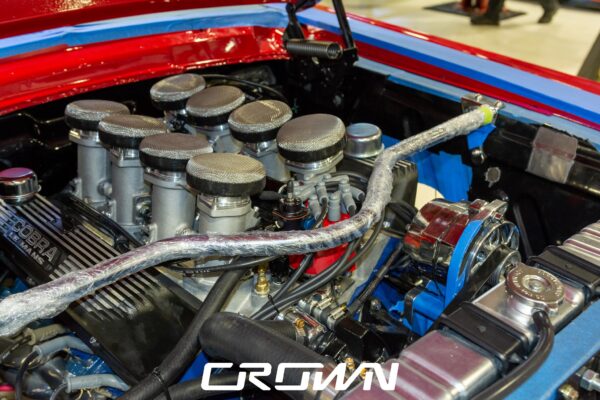 1968 Shelby GT500 Fastback by Crown Customs, finished in Candy Apple Red with Le Mans stripes