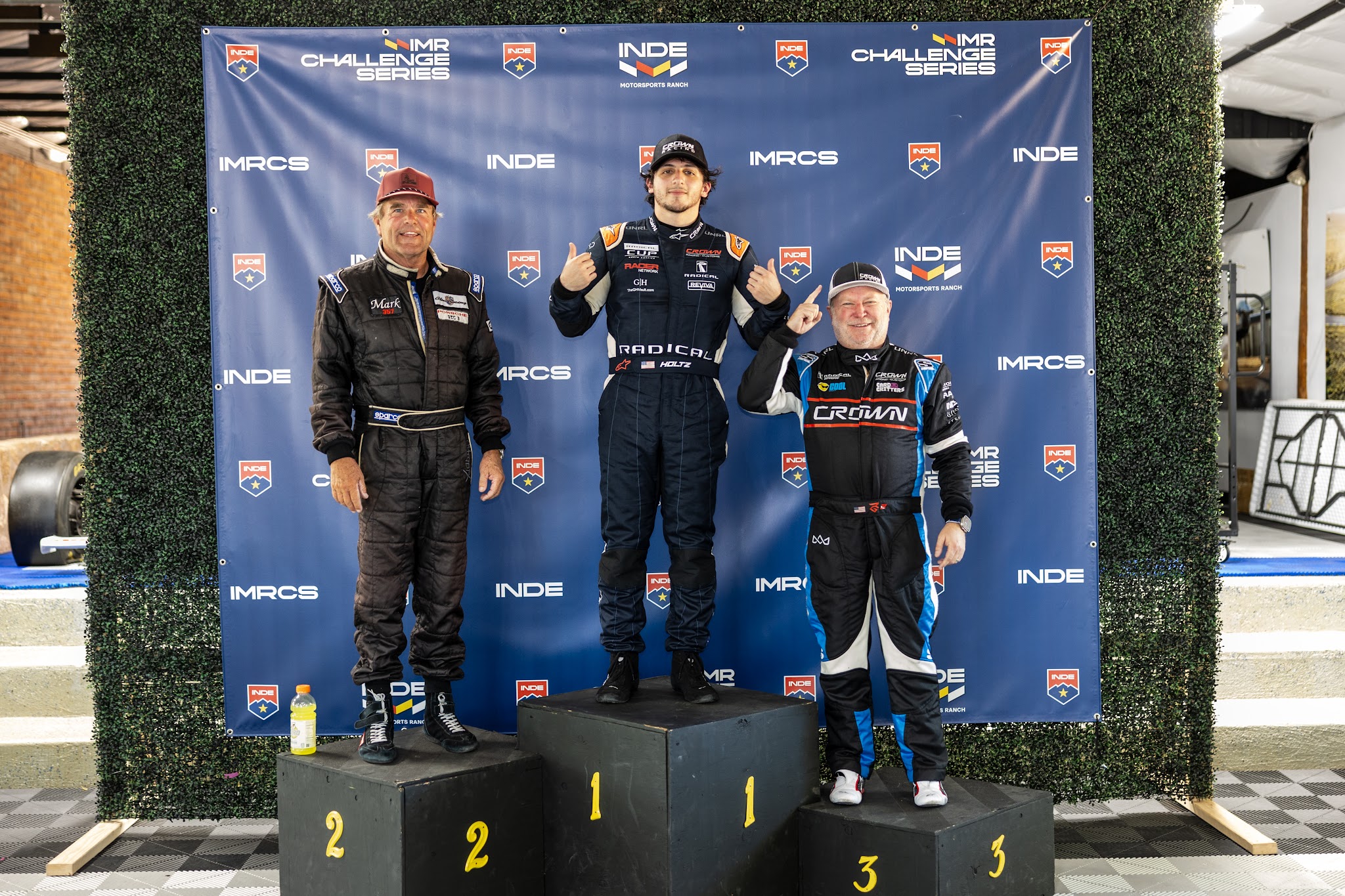 IMRCS podium at Inde Motorsports Ranch with Ryan George third and Josh Holtz first